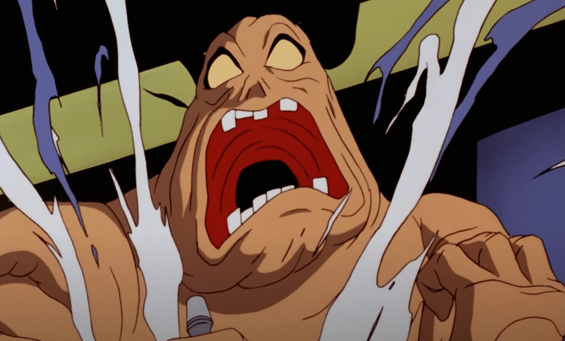 Matt Hagen sufriendo su transformación en Clayface en Batman la serie animada